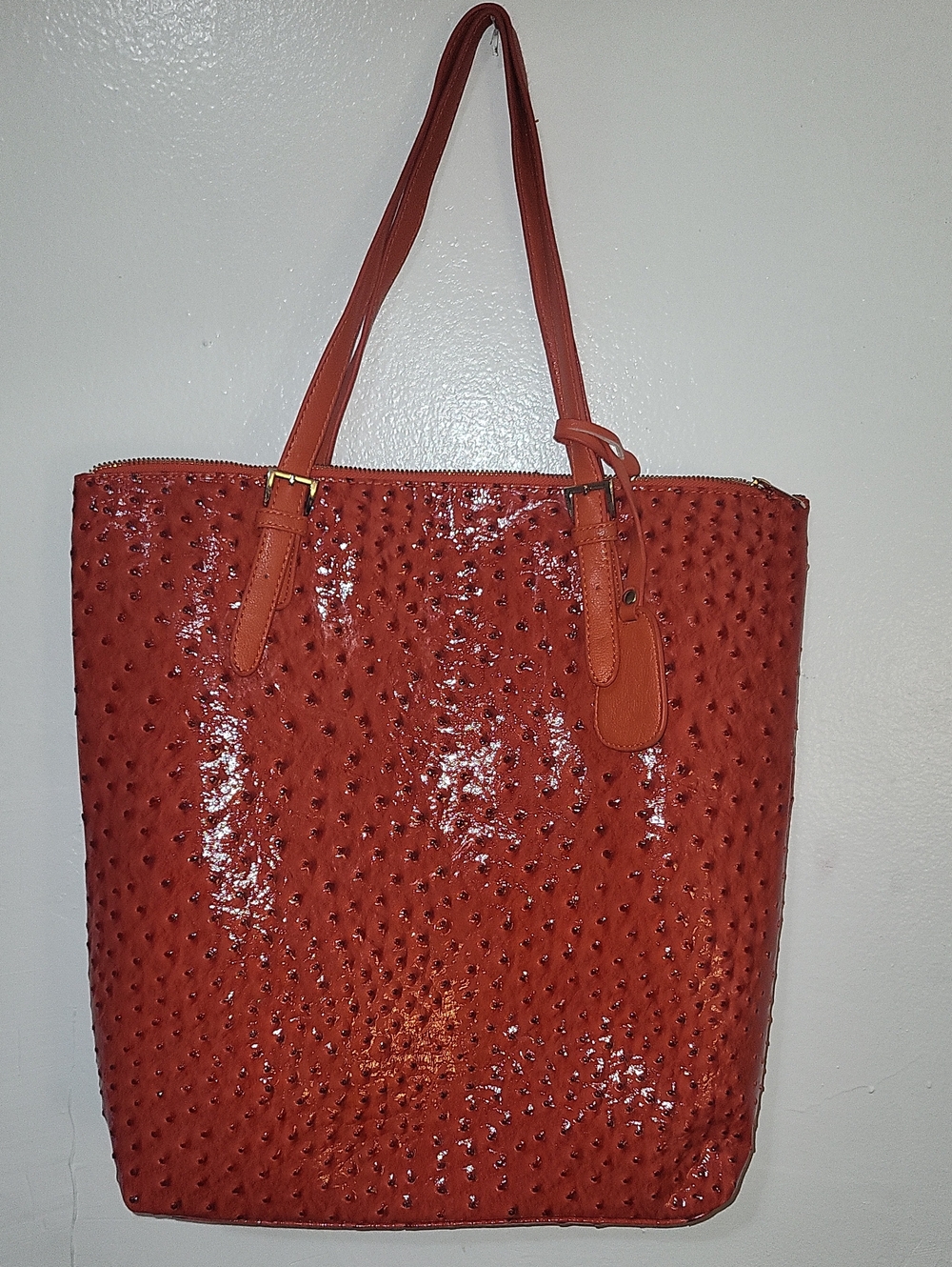 Charming Charlie Burnt Orange Textured Tote Bag